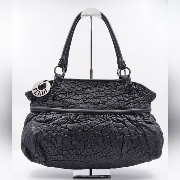 AC15❤️ Fendi Bubble Calfskin Chef Shopper Tote